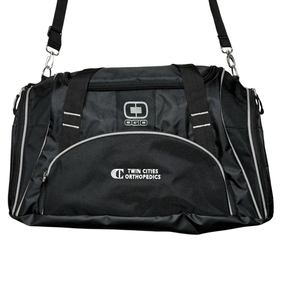 OGIO Crunch Duffle Bag In Black Has An Embroidery Luggage Travel Gym Workout NEW